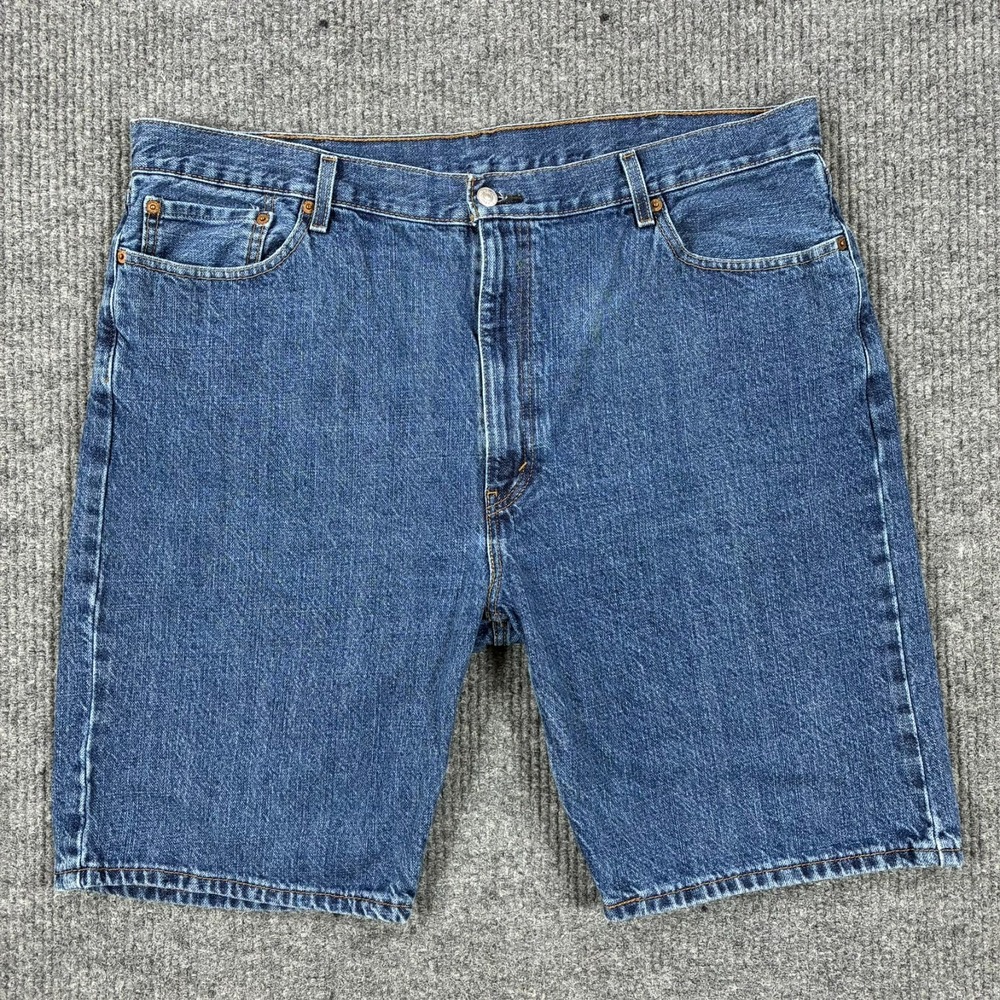 Levi's 505 Mens Bermuda Jean Shorts Size W42 Blue Denim Casual Stretch High Rise